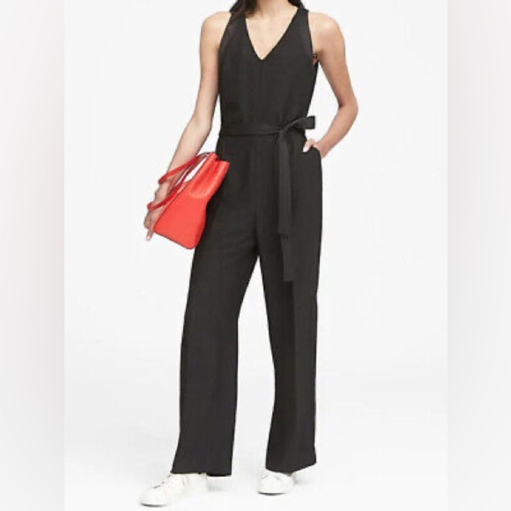 Banana Republic Black Jumpsuit with Belted Waist